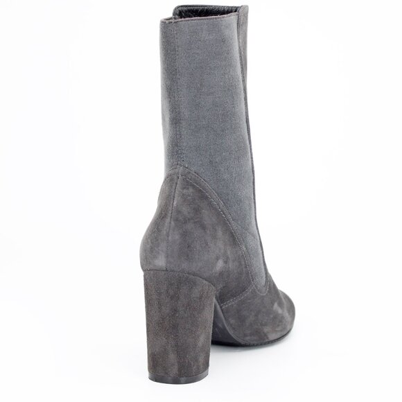 Stuart Weitzman ‘The Fifer 80’ Cool Gray Suede Gore Stretch Booties: 9.5 B - Picture 3 of 7
